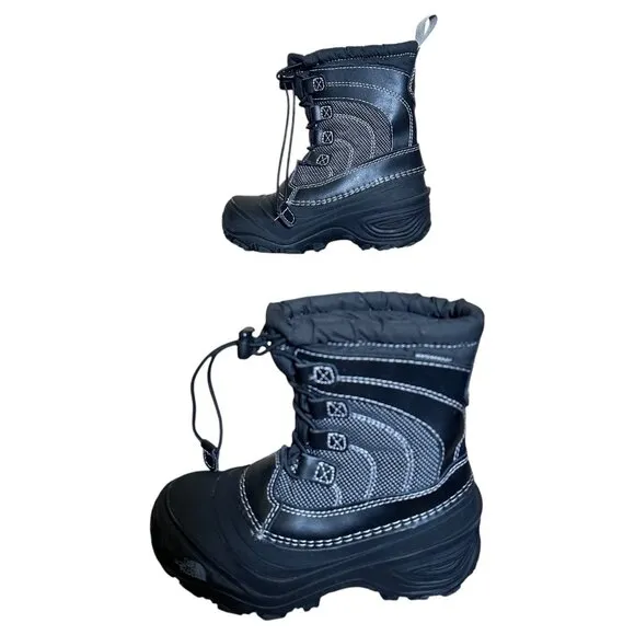 The North Face Alpenglow IV Waterproof Snow Boots Insulated Black Size Kids 12