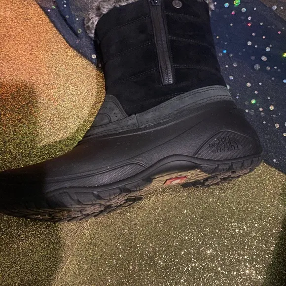THE NORTH FACE BLACK GREY SUEDE SNOW FUAX FUR SNOW Boots GORG COZY LUX
