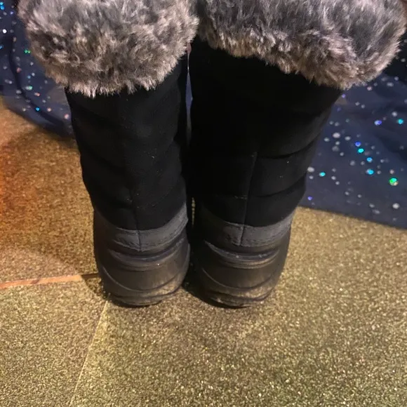 THE NORTH FACE BLACK GREY SUEDE SNOW FUAX FUR SNOW Boots GORG COZY LUX