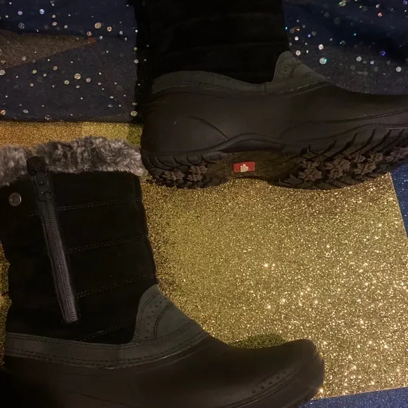THE NORTH FACE BLACK GREY SUEDE SNOW FUAX FUR SNOW Boots GORG COZY LUX