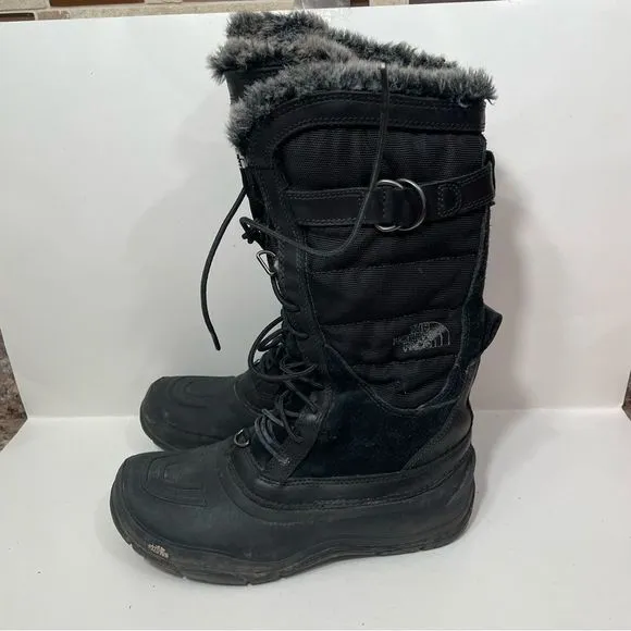The North Face Black Tall Insulated Winter Snow Boots