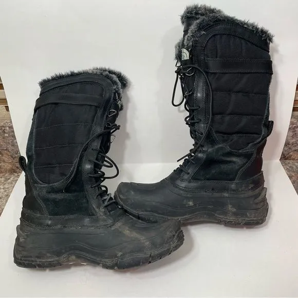 The North Face Black Tall Insulated Winter Snow Boots