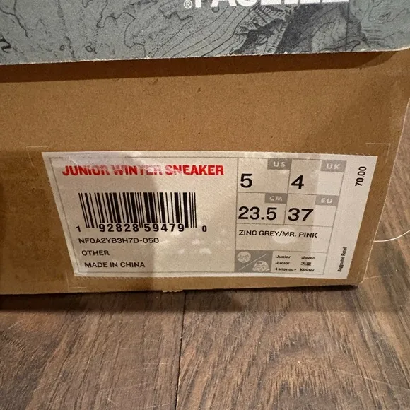 The North Face Gray and Pink water proof Boots