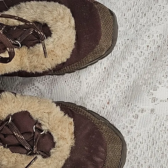 The North Face Ice Pick puffer goose down faux fur winter snow cold boots sz 7.5