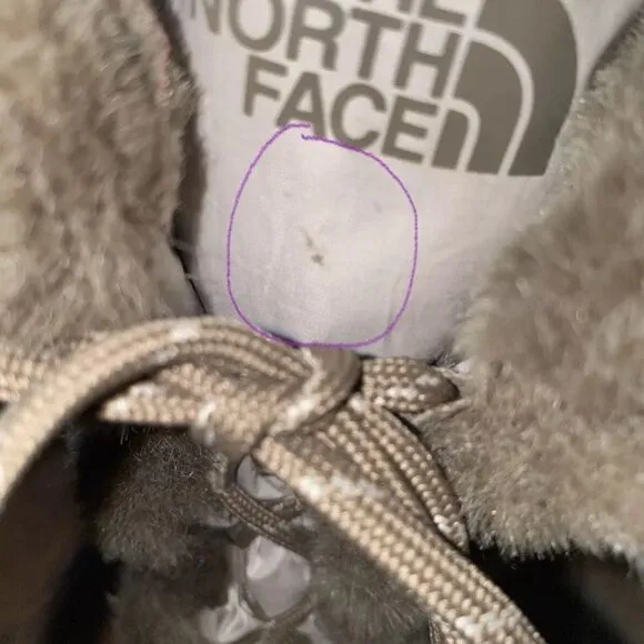 THE NORTH FACE Icepick Nuptse white goose down white winter boots size 10