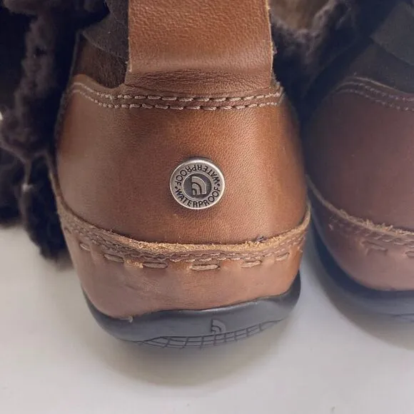 The North Face Isabel I Winter Boots Women's Size 10 Brown Leather Side Zip