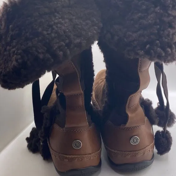 The North Face Isabel I Winter Boots Women's Size 10 Brown Leather Side Zip