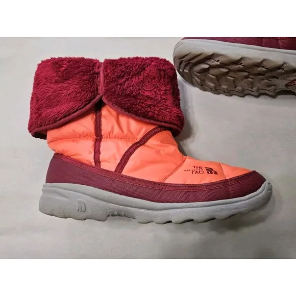 The North Face Nuptse Boots Orange, Size 2, Outdoor Bootie