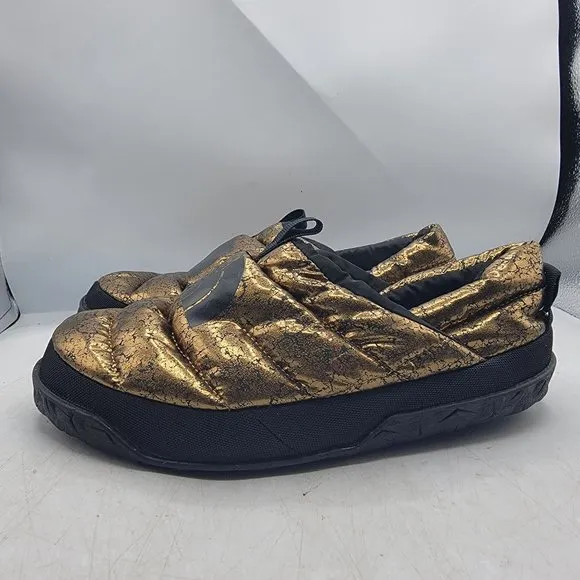 The North Face Nuptse Mule Womens 8 Metallic Bronze Gold Slippers Goose Down