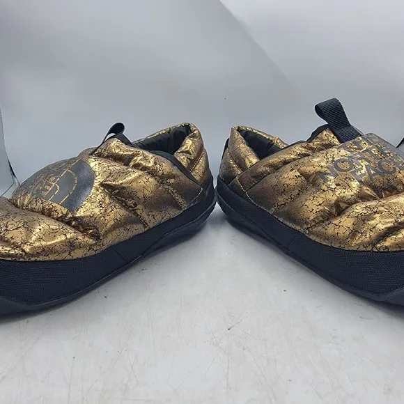 The North Face Nuptse Mule Womens 8 Metallic Bronze Gold Slippers Goose Down
