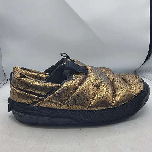 The North Face Nuptse Mule Womens 8 Metallic Bronze Gold Slippers Goose Down