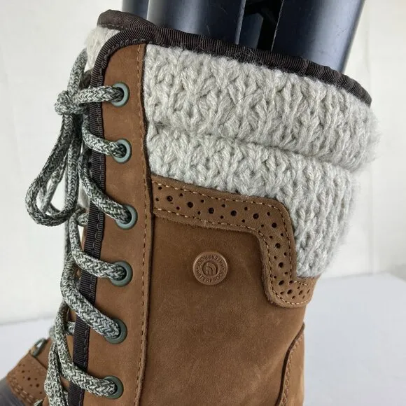 The North Face Shellista Womens Sz 6 Brown Leather Insulated Winter Snow Boots