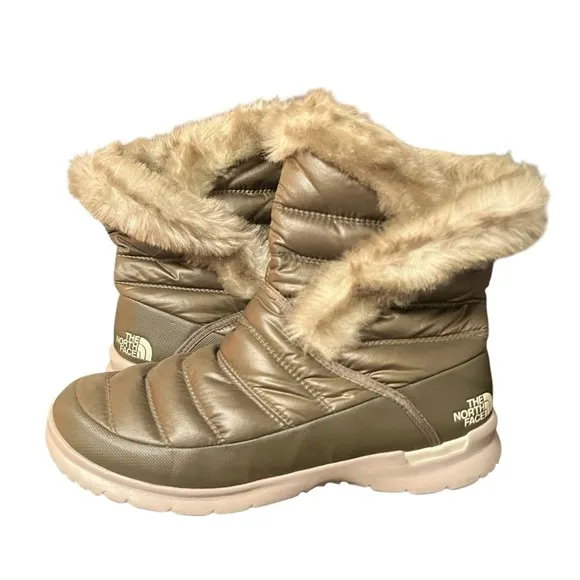 The North Face Thermoball Faux Fur Puffer Boots