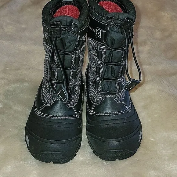 THE NORTH FACE TNF BLACK ALPENGLOW IV WATERPROOF WINTER BOOTS, SIZE 2