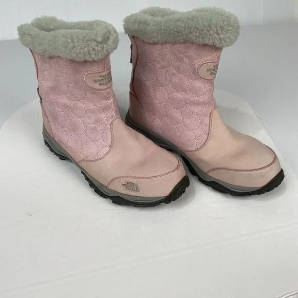 The North Face Winter Boots Women SZ 9 Pink Fur Shoes Primaloft 200g 551044 Warm