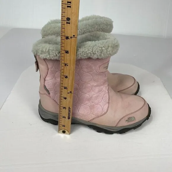 The North Face Winter Boots Women SZ 9 Pink Fur Shoes Primaloft 200g 551044 Warm