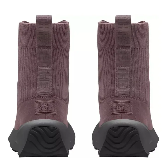 The North Face Women's Halseigh Knit Winter Boots $170 Purple 6.5 Snow Ski Shoes