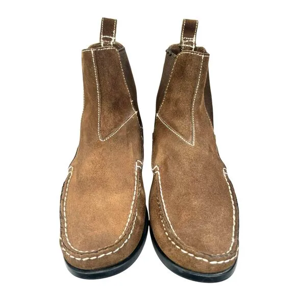 The Original Car Shoe X Prada Brown Suede Moccasin Ankle Boot Size 39 US 9