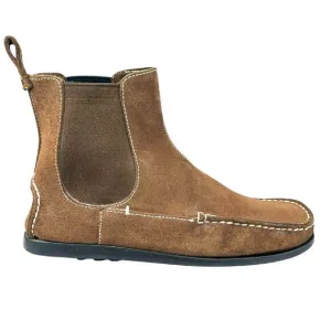 The Original Car Shoe X Prada Brown Suede Moccasin Ankle Boot Size 39 US 9