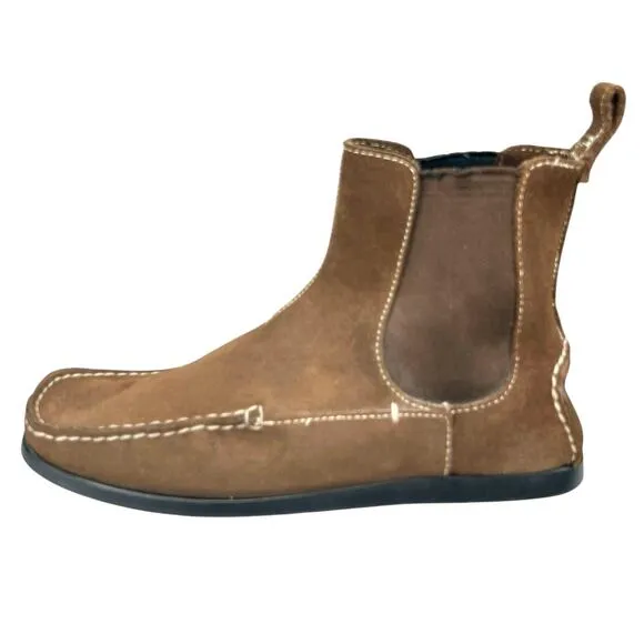 The Original Car Shoe X Prada Brown Suede Moccasin Ankle Boot Size 39 US 9