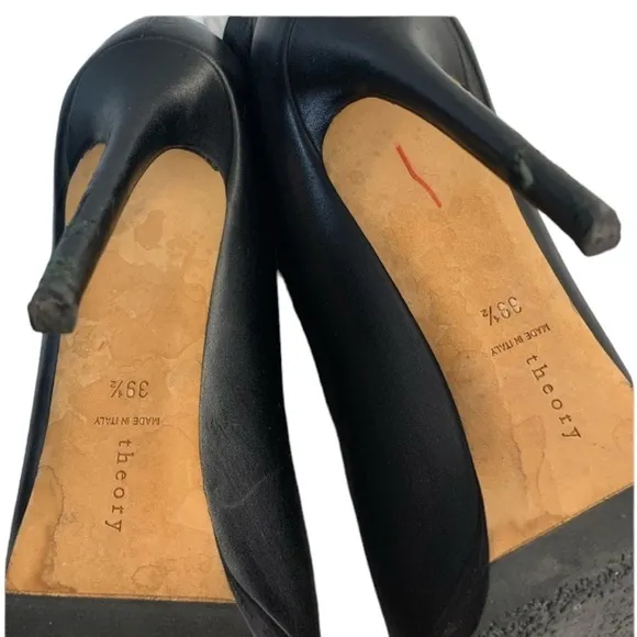 Theory Black Leather Ankle Boots