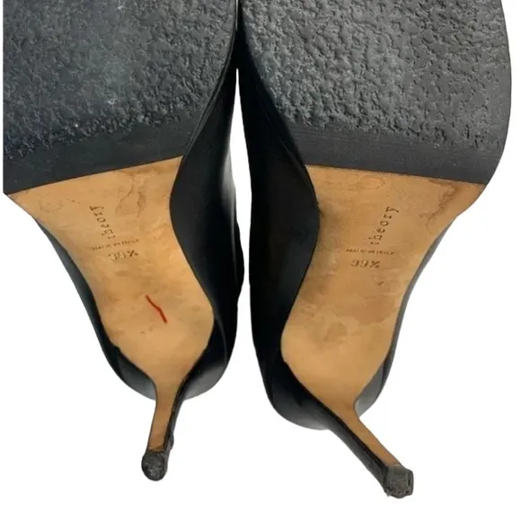 Theory Black Leather Ankle Boots