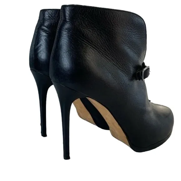 Theory Black Leather Ankle Boots