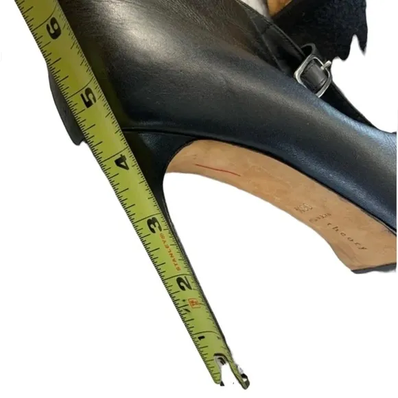 Theory Black Leather Ankle Boots