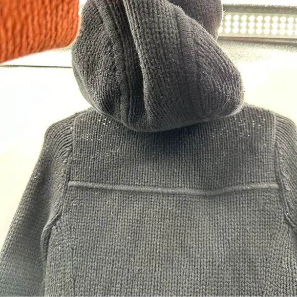 Theory Wool Cashmere Rabbit Fur Black Knit Toggle Front Sweater‎ Cardigan Sz XS