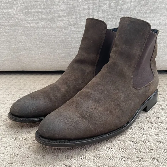 Thursday Boots Co Cavalier Chelsea Boots Men 12.5 Dark Brown WeatherSafe Suede