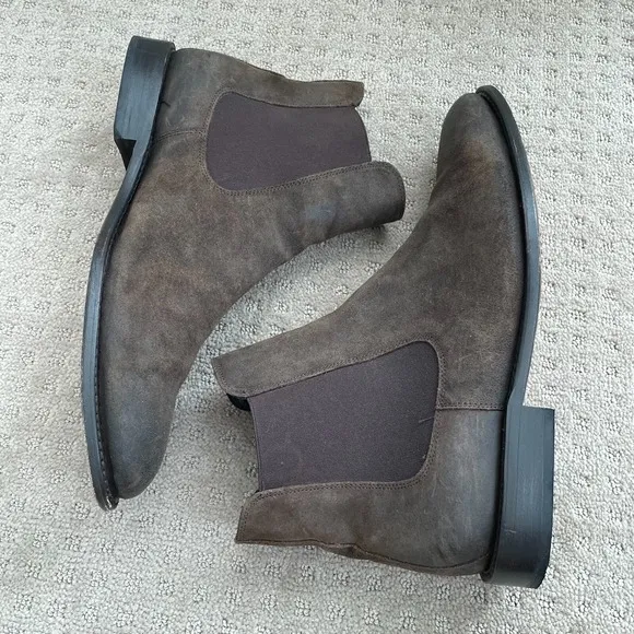 Thursday Boots Co Cavalier Chelsea Boots Men 12.5 Dark Brown WeatherSafe Suede