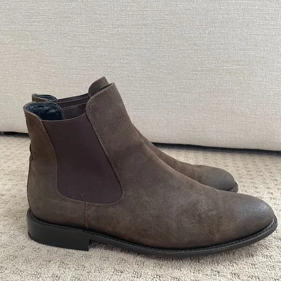 Thursday Boots Co Cavalier Chelsea Boots Men 12.5 Dark Brown WeatherSafe Suede