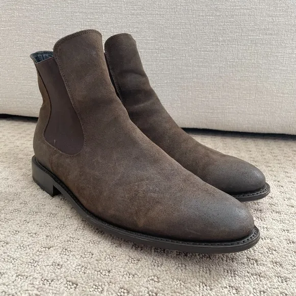 Thursday Boots Co Cavalier Chelsea Boots Men 12.5 Dark Brown WeatherSafe Suede