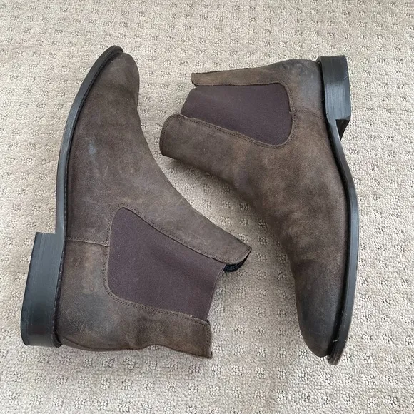 Thursday Boots Co Cavalier Chelsea Boots Men 12.5 Dark Brown WeatherSafe Suede