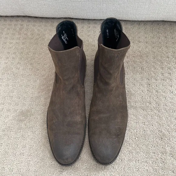 Thursday Boots Co Cavalier Chelsea Boots Men 12.5 Dark Brown WeatherSafe Suede