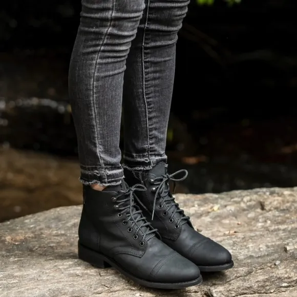 thursday captain black matte leather 90s y2k boho indie cottage goth ankle boot