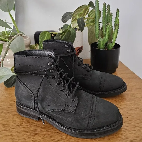thursday captain black matte leather 90s y2k boho indie cottage goth ankle boot