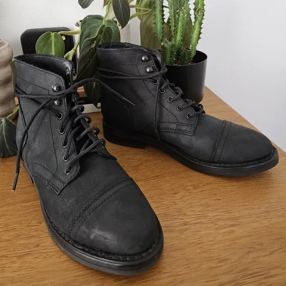 thursday captain black matte leather 90s y2k boho indie cottage goth ankle boot