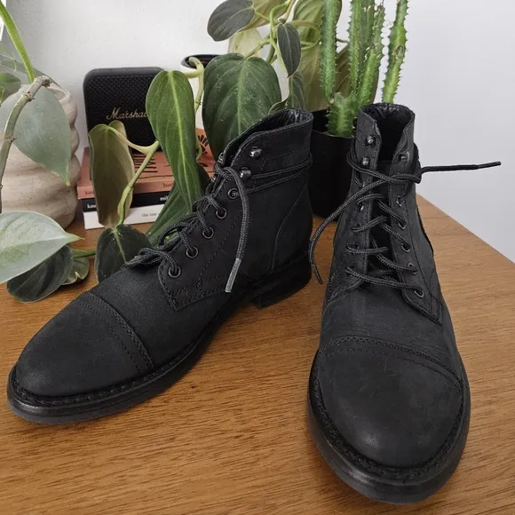 thursday captain black matte leather 90s y2k boho indie cottage goth ankle boot