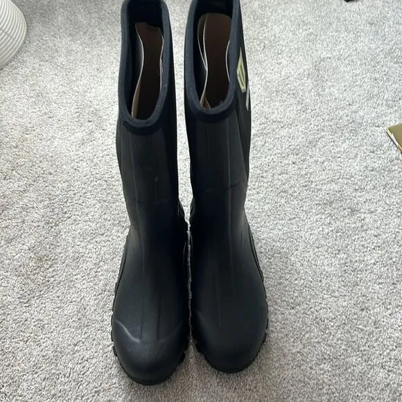 TIDEWE Rubber Boots for Men Waterproof Rain Boots Steel Shank Size 10,Black,NWOT