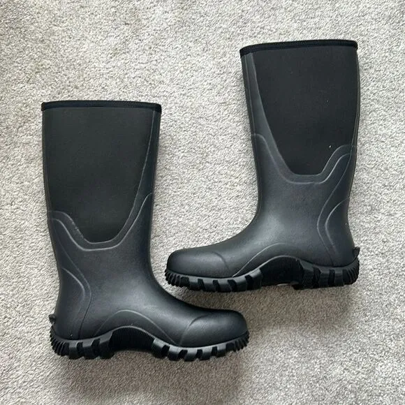 TIDEWE Rubber Boots for Men Waterproof Rain Boots Steel Shank Size 10,Black,NWOT