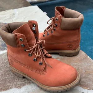 Timberland 6” boots Rare Color Sweet Potatoe orange Sz 8 Men