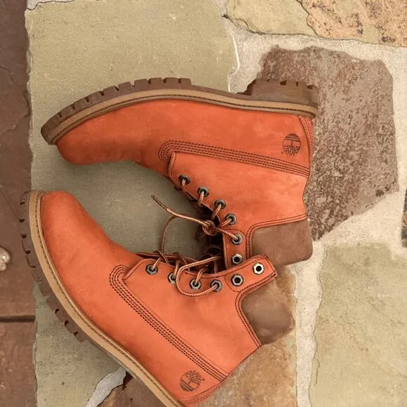 Timberland 6” boots Rare Color Sweet Potatoe orange Sz 8 Men