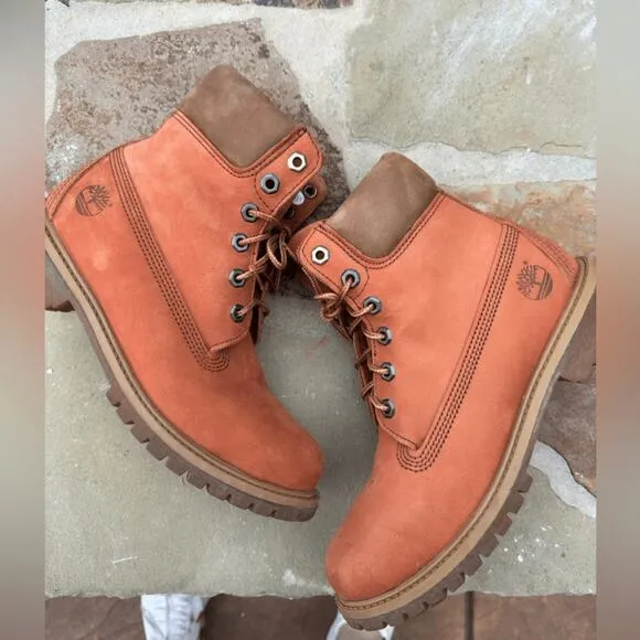 Timberland 6” boots Rare Color Sweet Potatoe orange Sz 8 Men