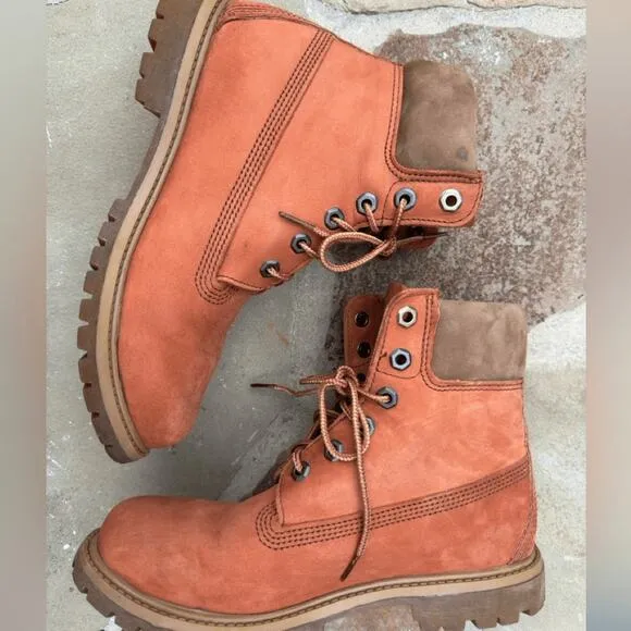 Timberland 6” boots Rare Color Sweet Potatoe orange Sz 8 Men