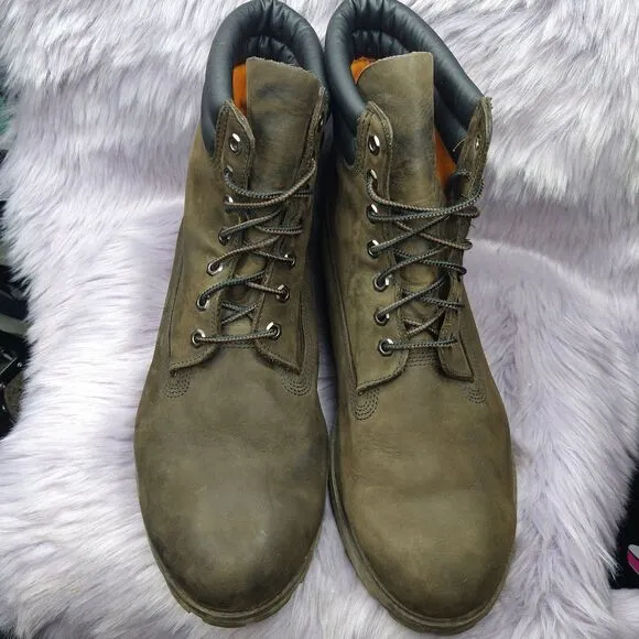 Timberland 6 Inch Double Collar Boots Dark Chocolate Nubuck Mens Size 15 M 73543