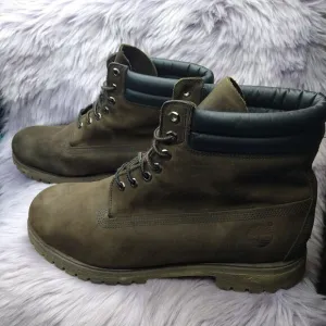 Timberland 6 Inch Double Collar Boots Dark Chocolate Nubuck Mens Size 15 M 73543