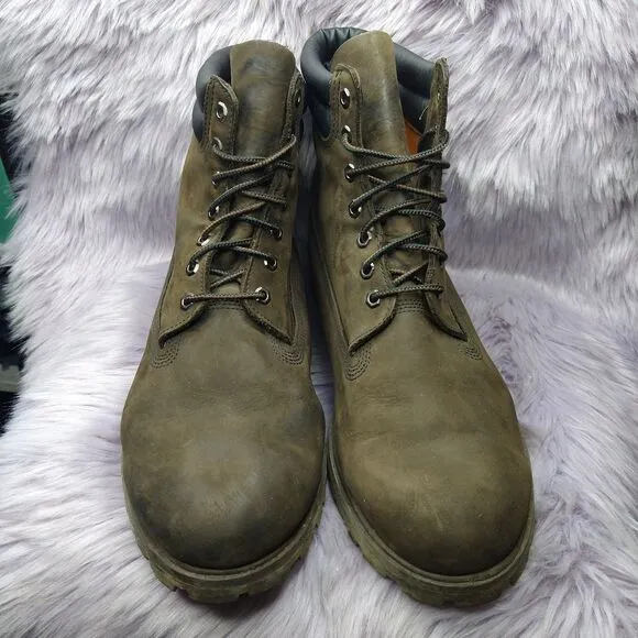 Timberland 6 Inch Double Collar Boots Dark Chocolate Nubuck Mens Size 15 M 73543