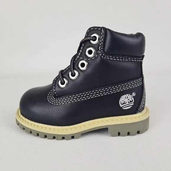 Timberland 6In Classic  TODDLER Casual Boots Outdoors Black Leather