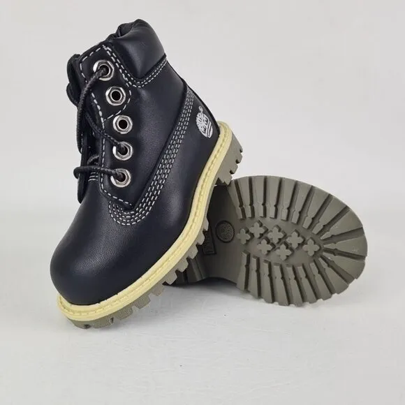 Timberland 6In Classic  TODDLER Casual Boots Outdoors Black Leather